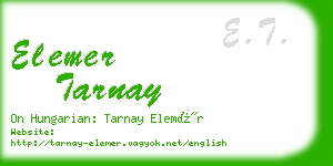 elemer tarnay business card